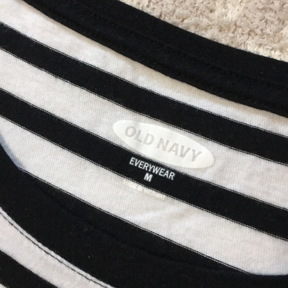 Old Navy Black & White Stripe Tee with Pinapple - Picture 6 of 8